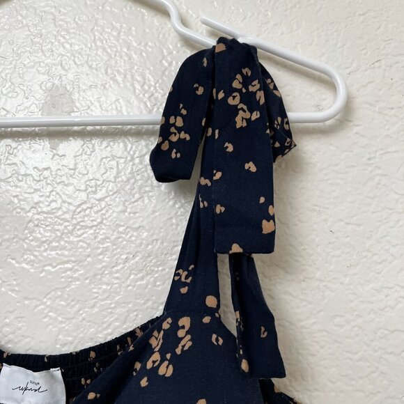 SOMA WKND Maxi Dress Soft Jersey Knit Tie Straps Navy Print Small (READ) - Picture 5 of 12